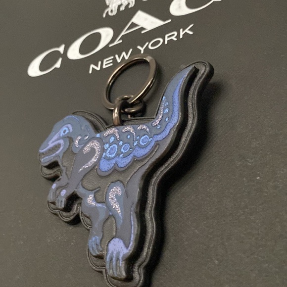 COACH X Rexy by ZHU JINGYI Key Fob Bag Charm Keychain 75534 Dinosaur Rare - Picture 4 of 6
